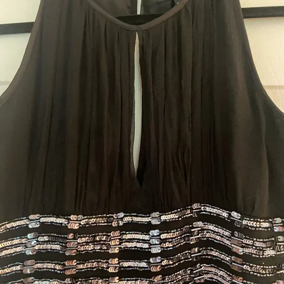 Vtg Adrianna Papell Silk Dress Size 10 Beaded Black Evening Cocktail Formal - Picture 6 of 10